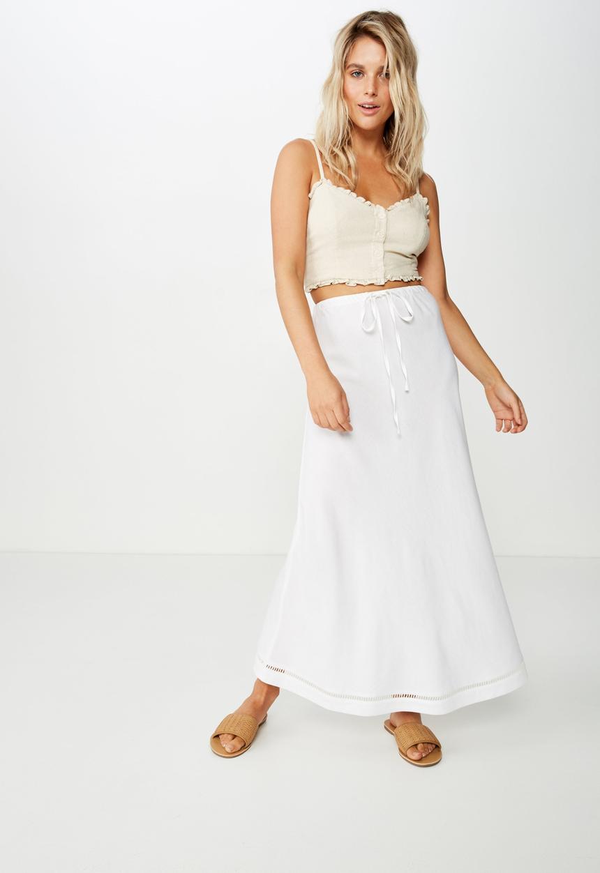 Cotton On - Woven lola bias midi skirt - white