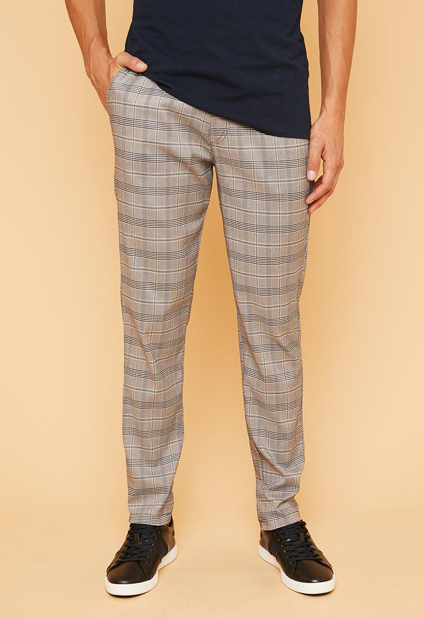 Superbalist - Elasticated waistband check chino - black & white