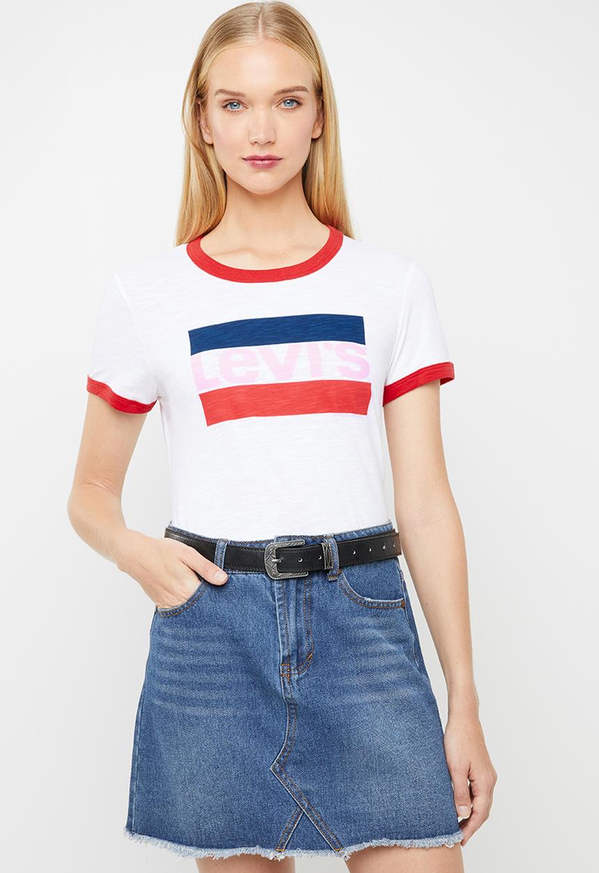 Levi’s® - Perfect ringer tee - white & red
