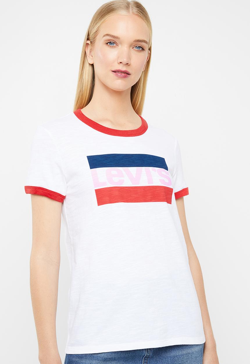 Levi’s® - Perfect ringer tee - white & red