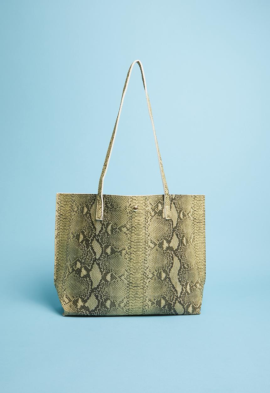 Superbalist - Animal print shopper bag - green & grey 