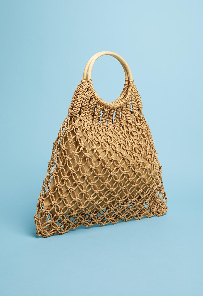 Superbalist - Wooden handle crochet bag - neutral