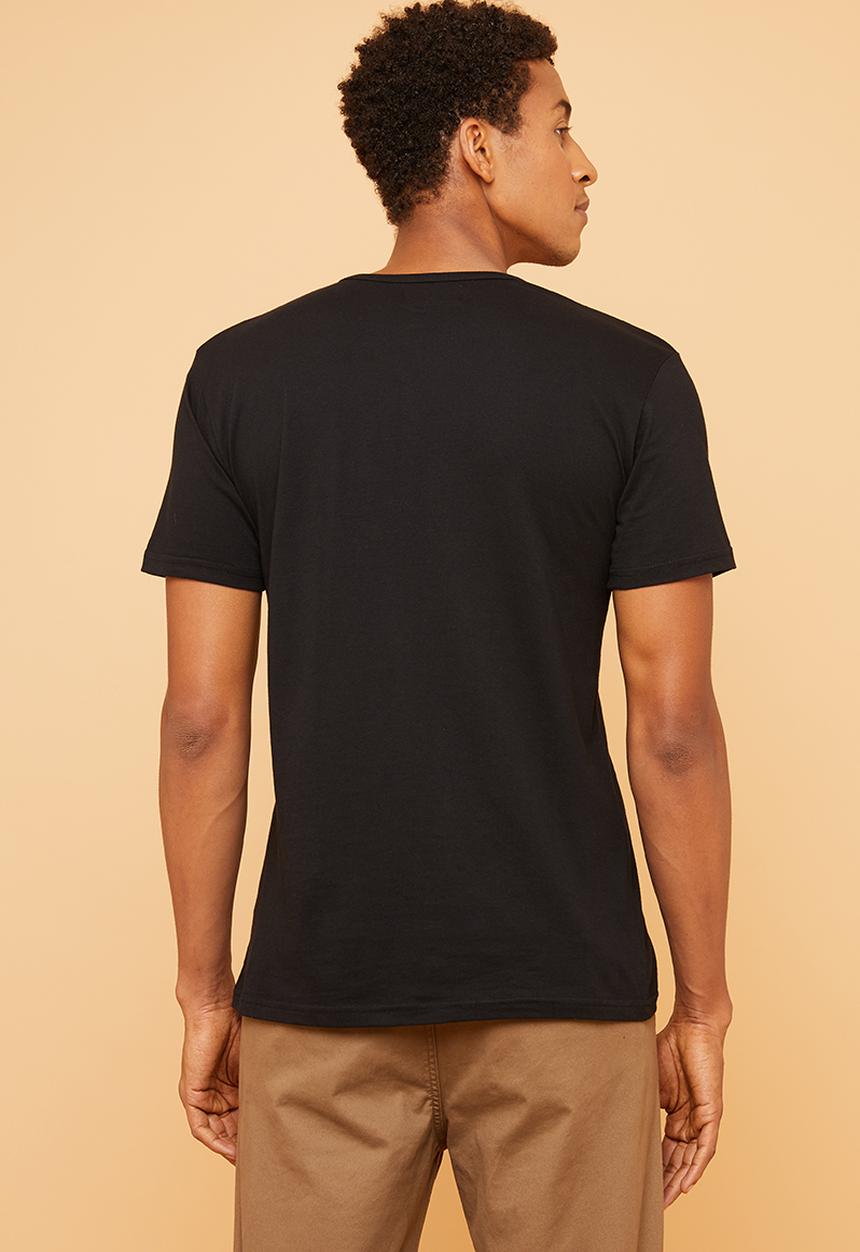 Superbalist - Plain short sleeve henley tee - black