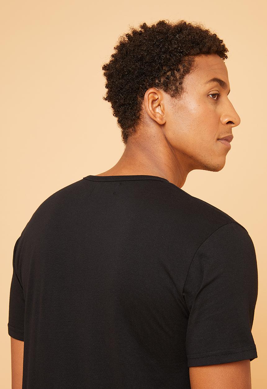 Superbalist - Plain short sleeve henley tee - black