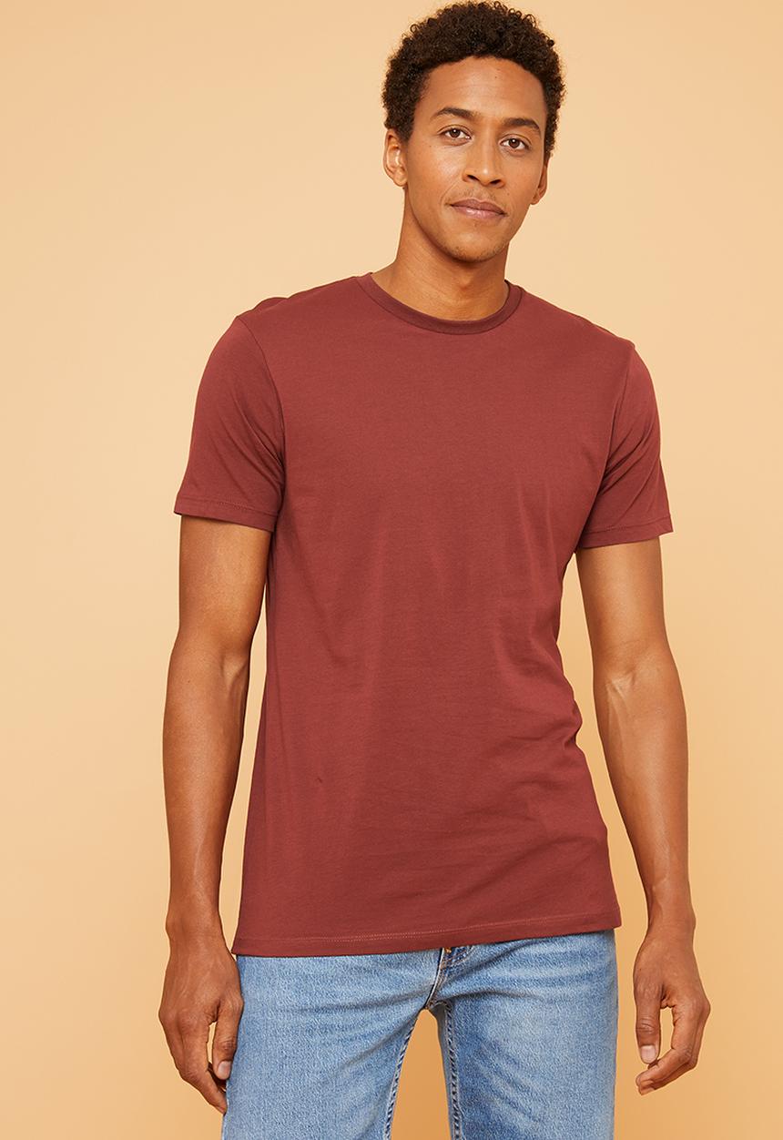 Superbalist - Plain crew neck short sleeve tee - burgundy