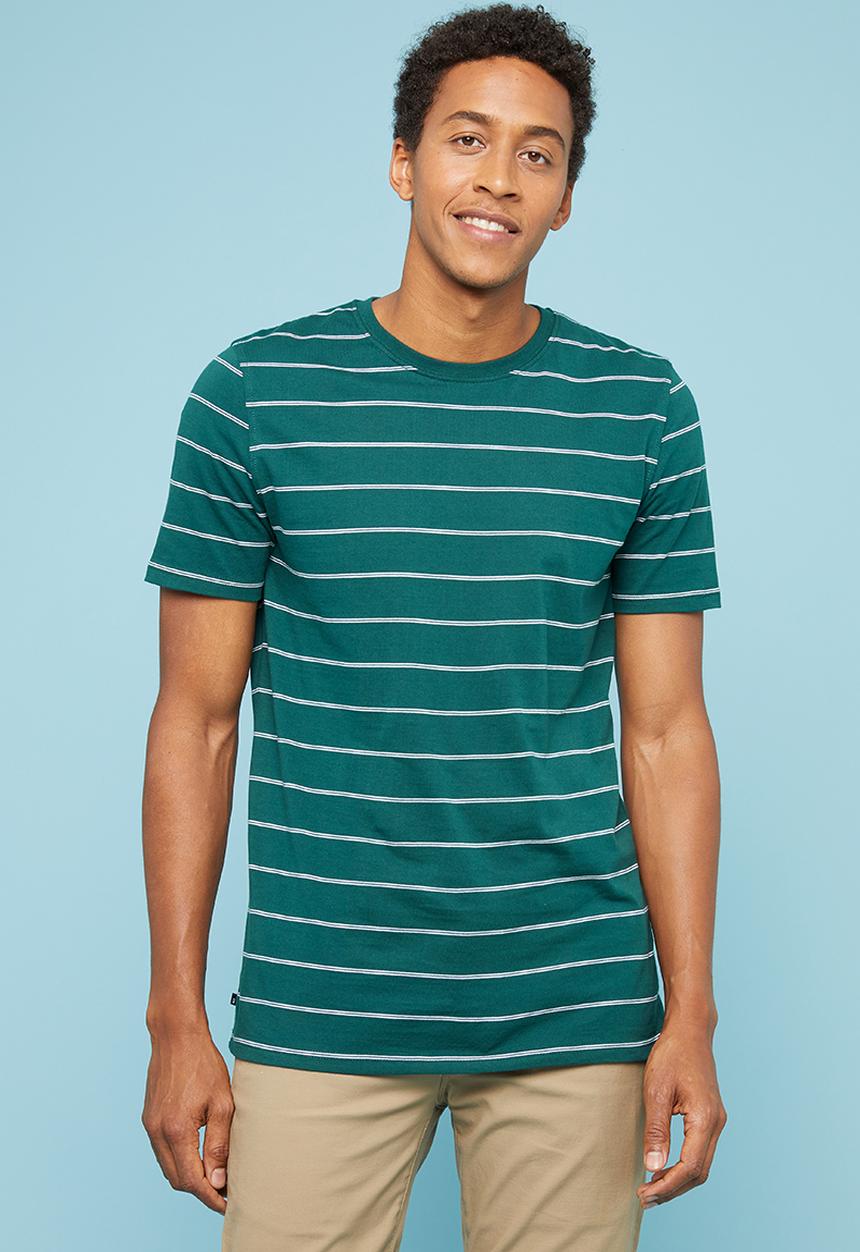 Superbalist - Feeder stripe crew neck tee - green & white 