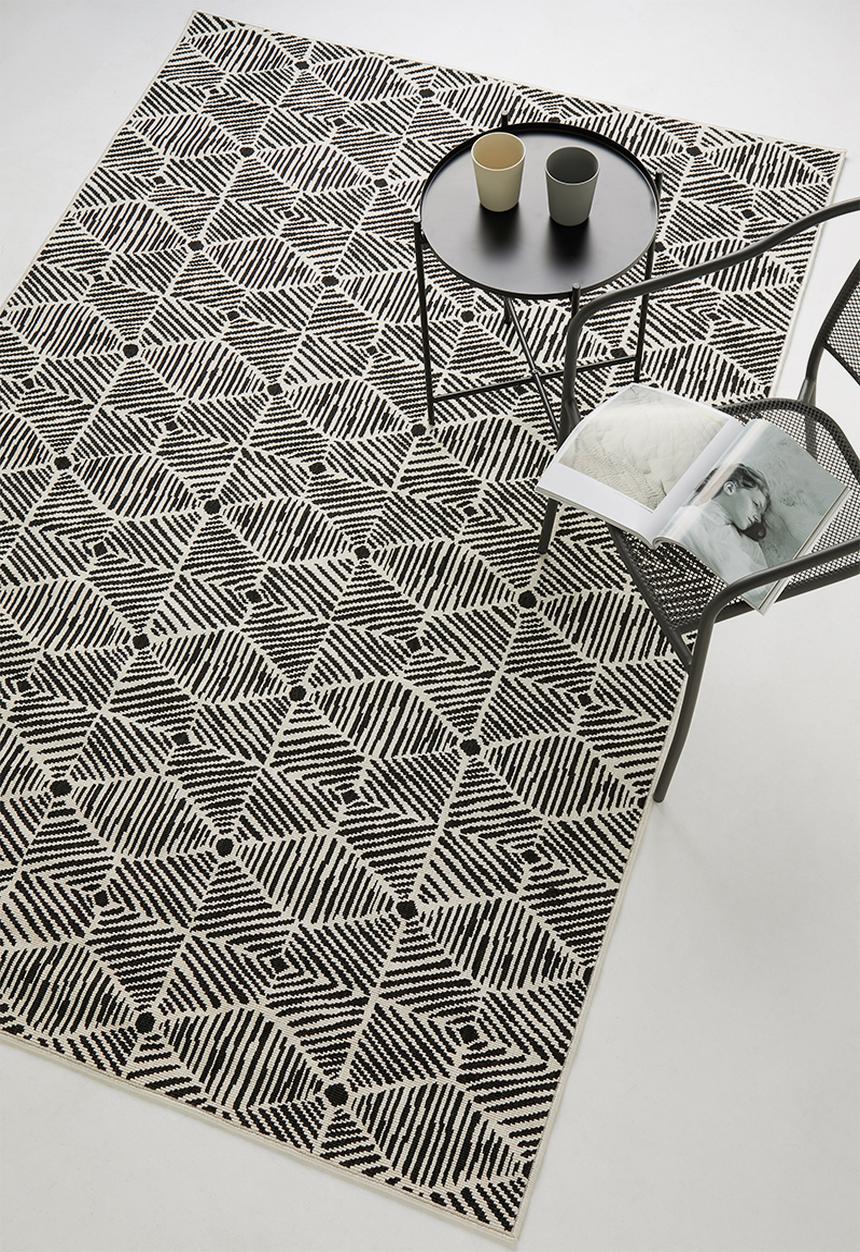 Sixth Floor - Burma woven outdoor rug - black