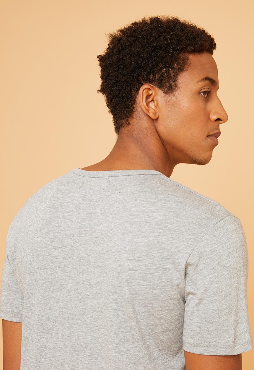 Superbalist - Plain short sleeve Henley tee - grey