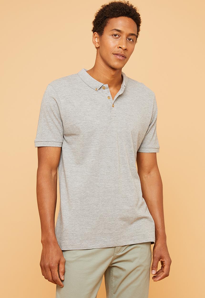 Superbalist - Pique slim fit golfer - grey