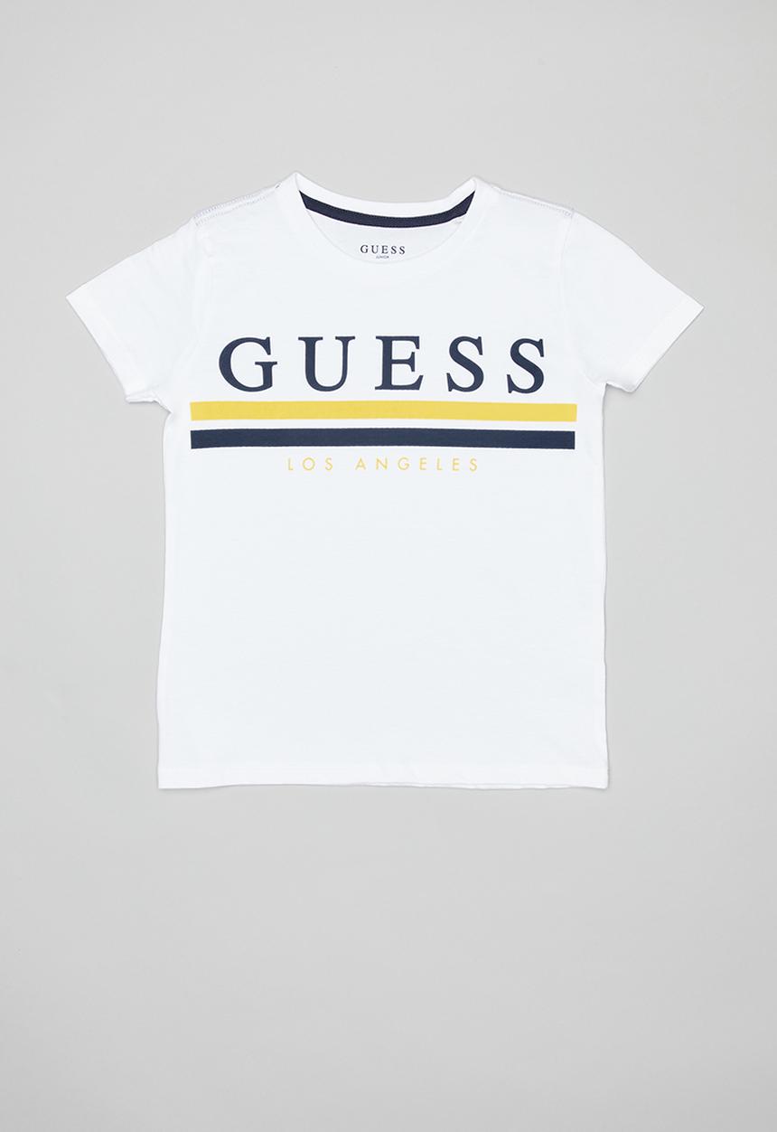 GUESS - Teens short sleeve guess la stripe tee - white