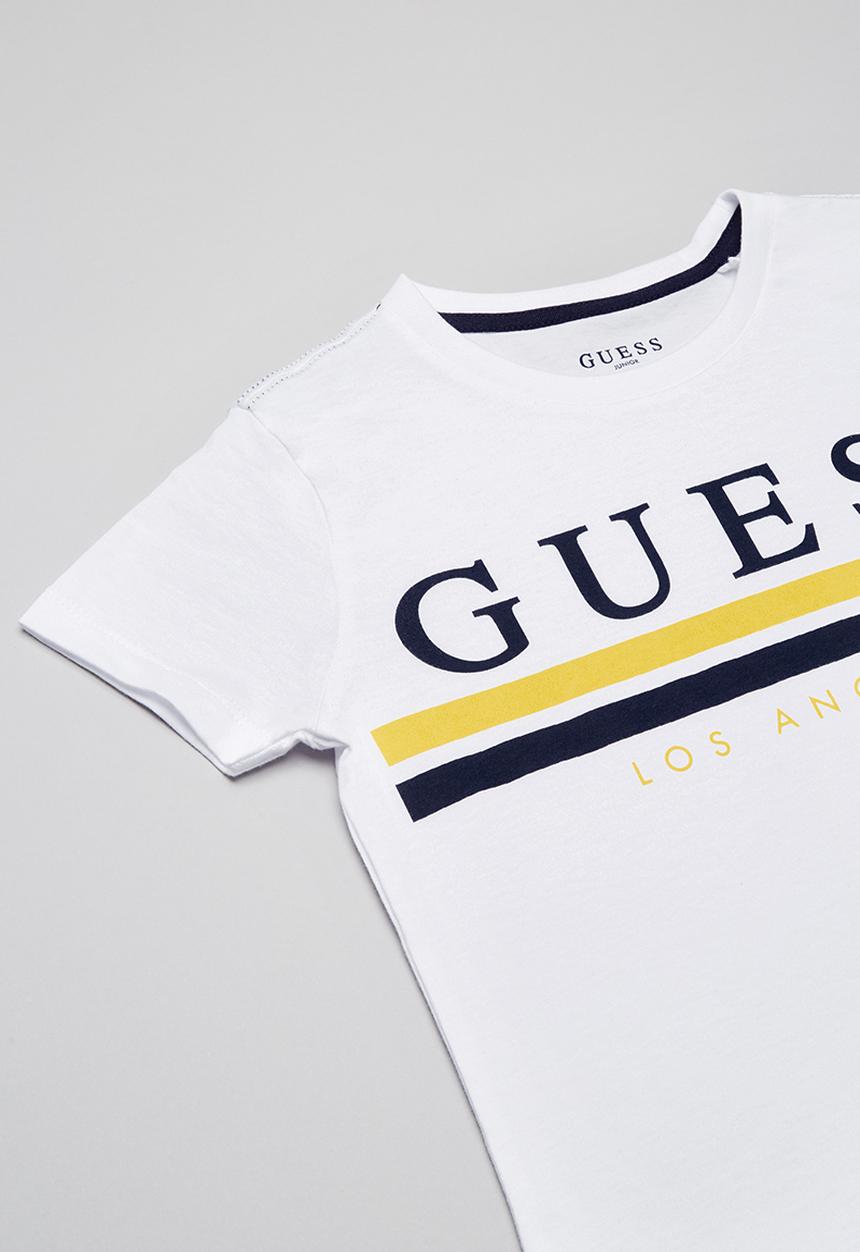 GUESS - Teens short sleeve guess la stripe tee - white
