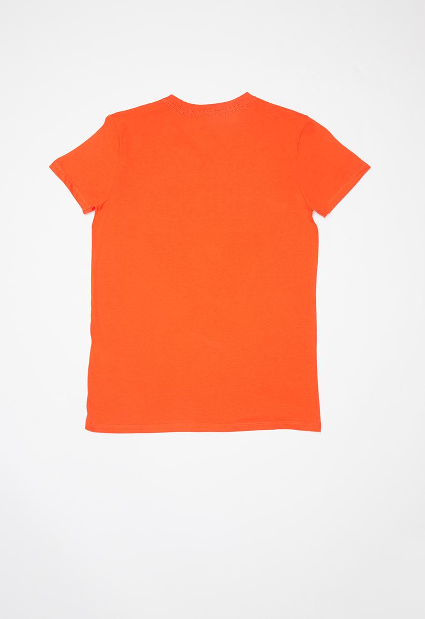 GUESS - Short sleeve Guess denim triangle tee - orange  