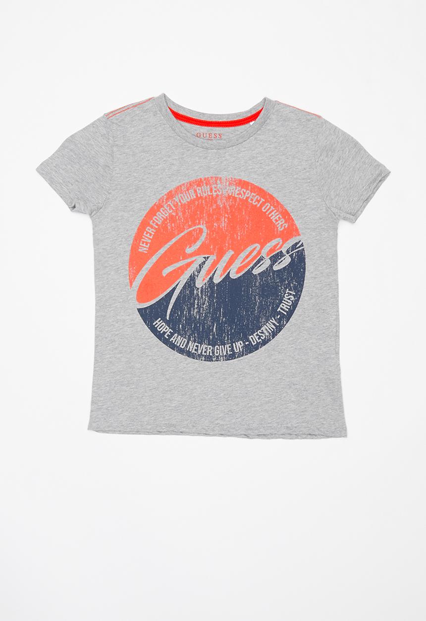 GUESS - Guess teens short sleeve two tone print tee - grey