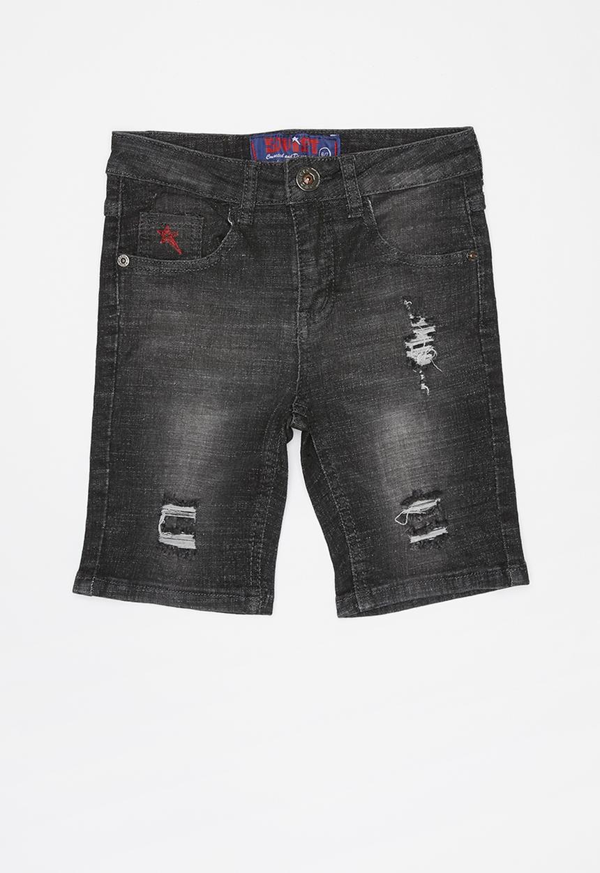 SOVIET - Boys denim short - black