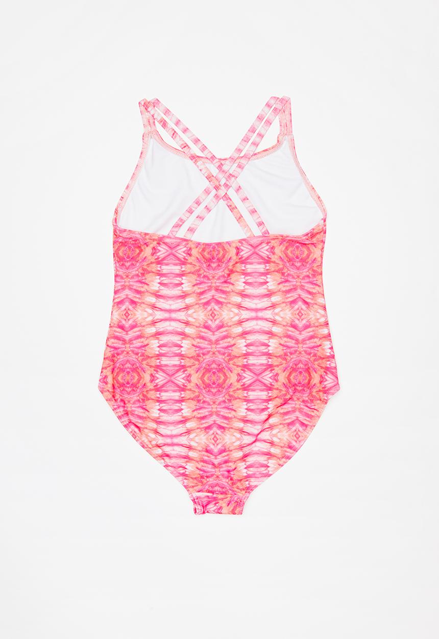 Rebel Republic - Printed full piece swimsuit - pink & peach 