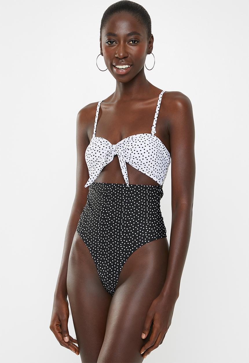 Brave Soul - Dalmation one piece - black & white