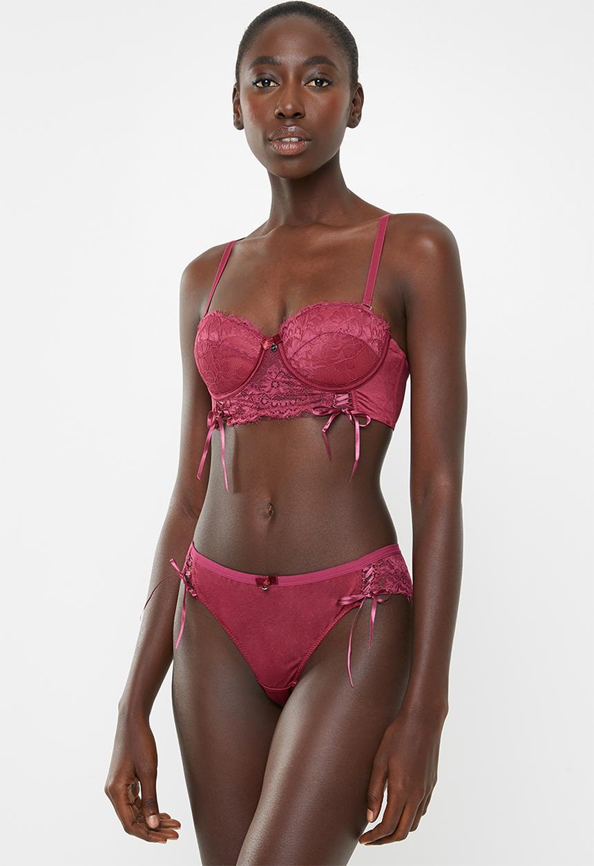 SISSY BOY - Padded multiway bra with detachable straps - burgundy