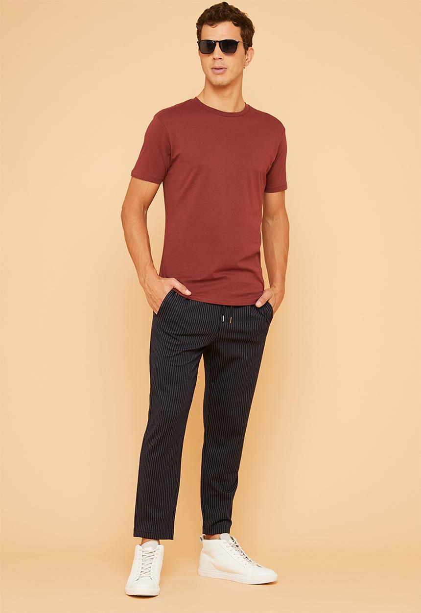Superbalist - Plain crew neck short sleeve 2 pack tees - navy & burgundy
