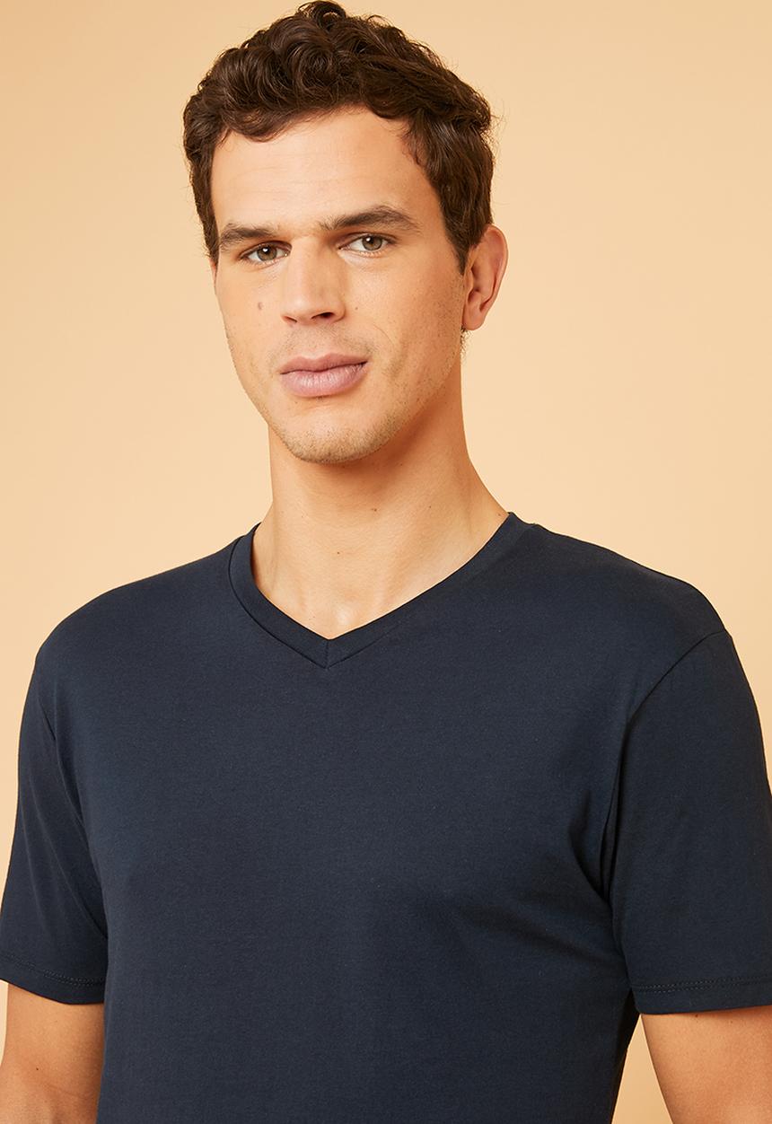 Superbalist - Plain V-neck short sleeve tee - navy