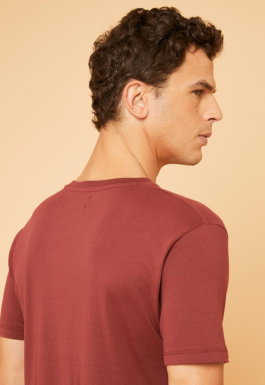Superbalist - Plain V-neck short sleeve tee - burgundy