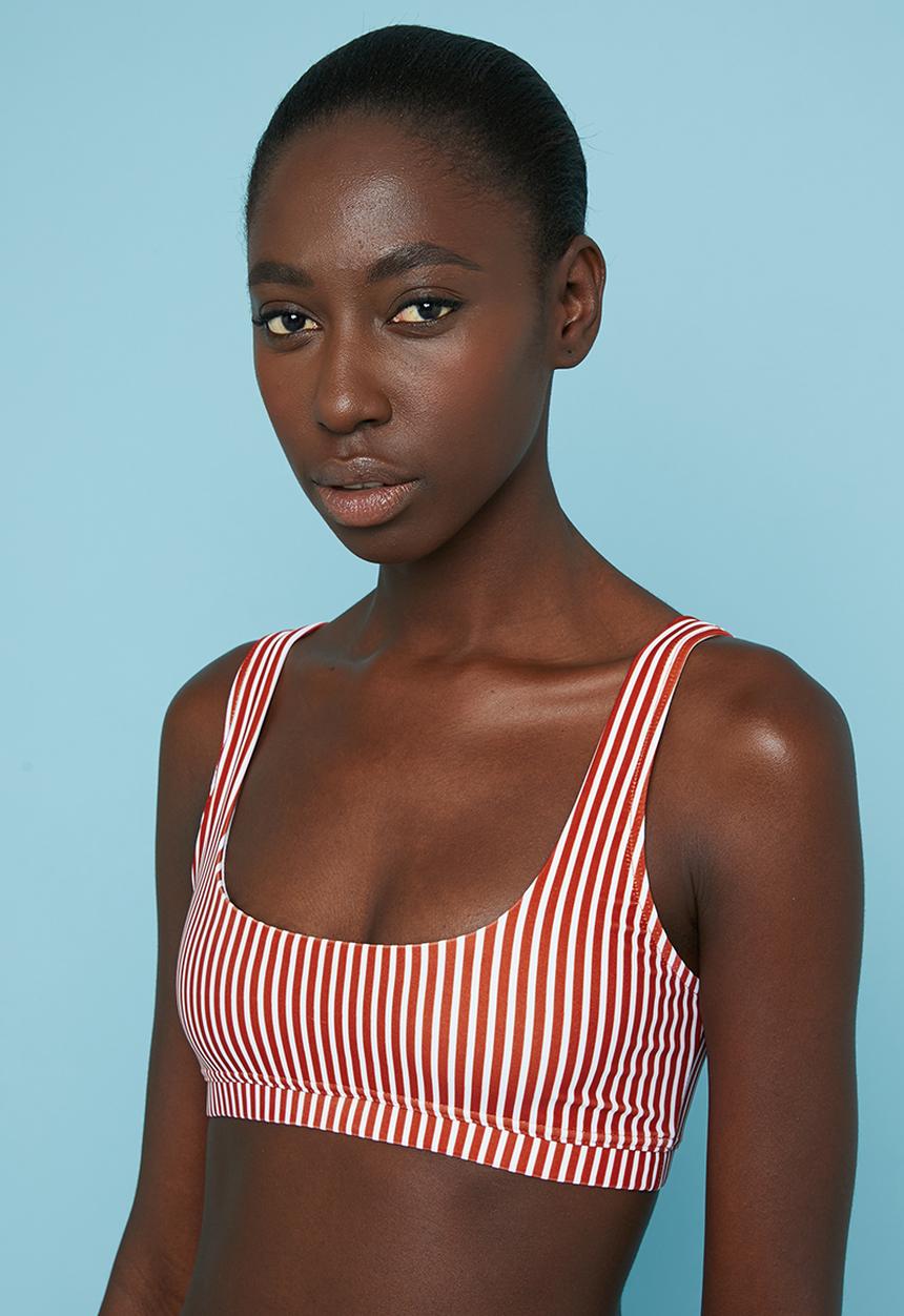 Superbalist - Crop bikini top - rust & white