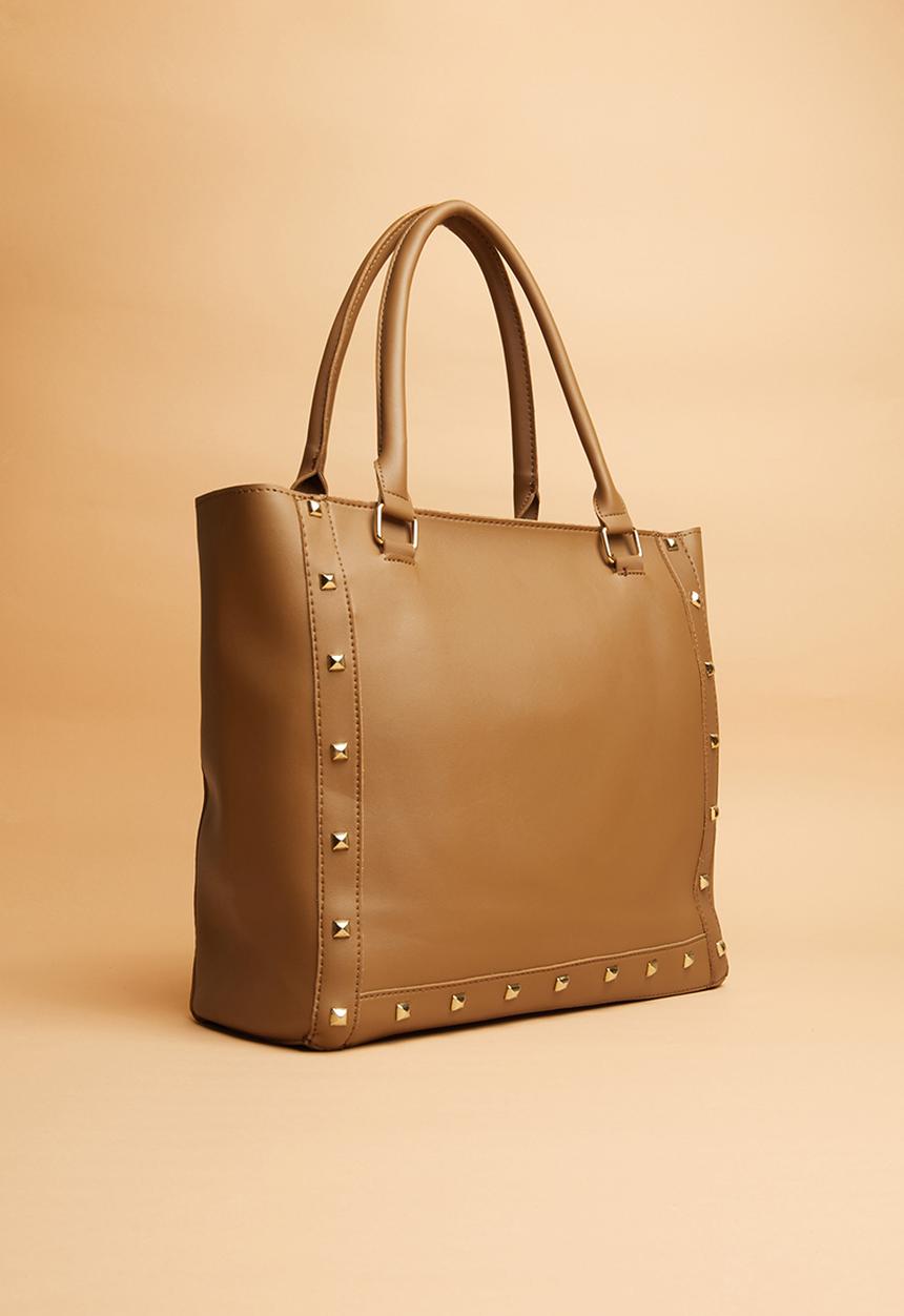 Superbalist - Stud detail handbag - tan