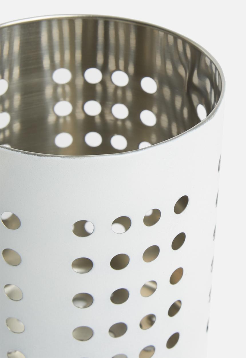 Excellent Houseware - Stainless steel cutlery basket - white