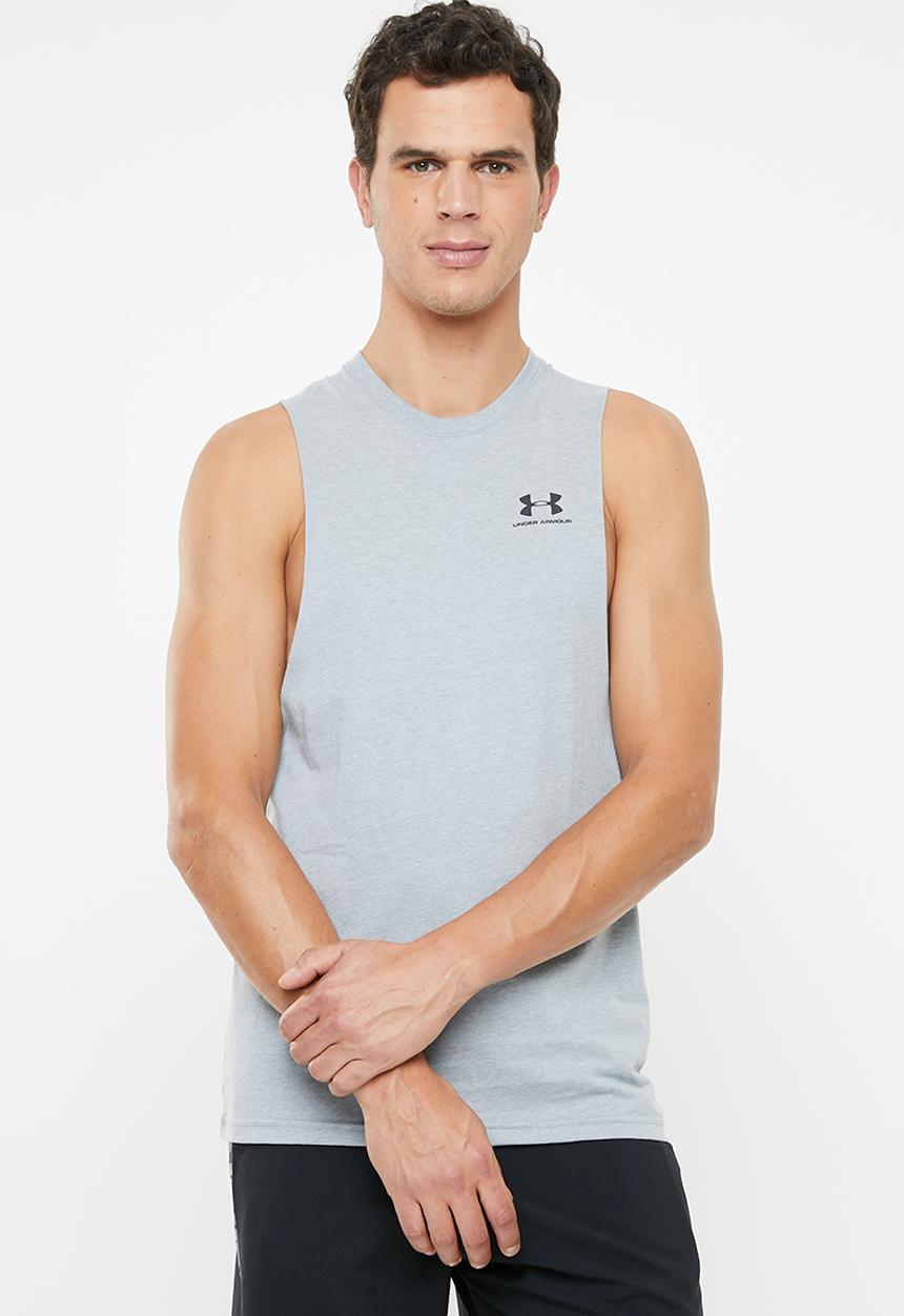 Under Armour - Sportstyle left chest cut-off tee - grey
