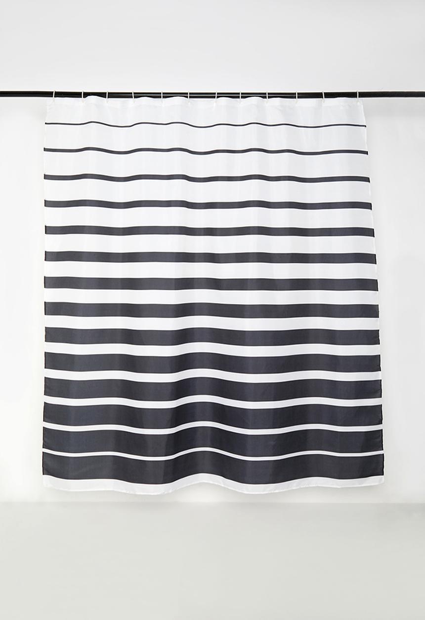 Bathroom Solutions - Striped shower curtain - black/white