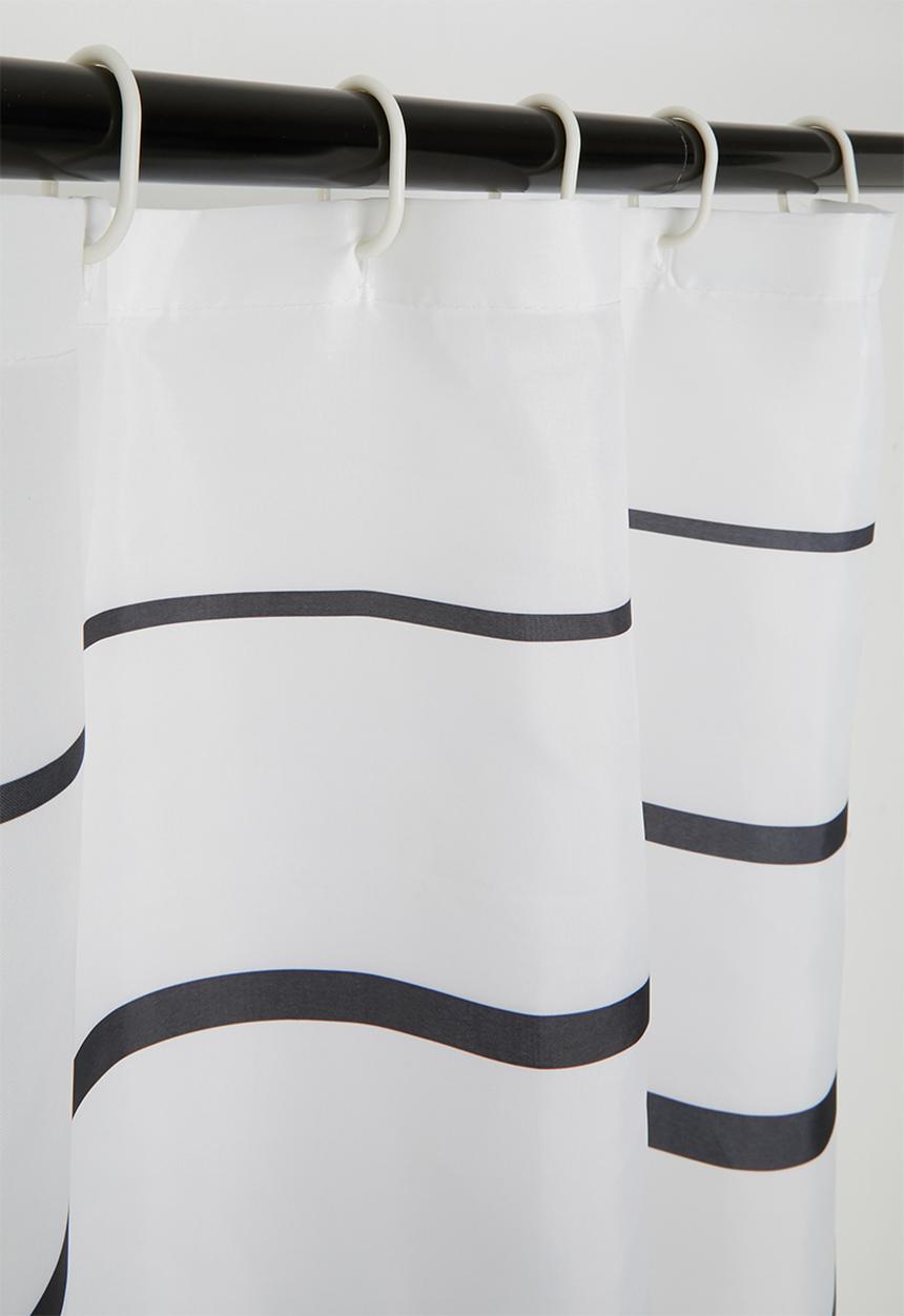 Bathroom Solutions - Striped shower curtain - black/white