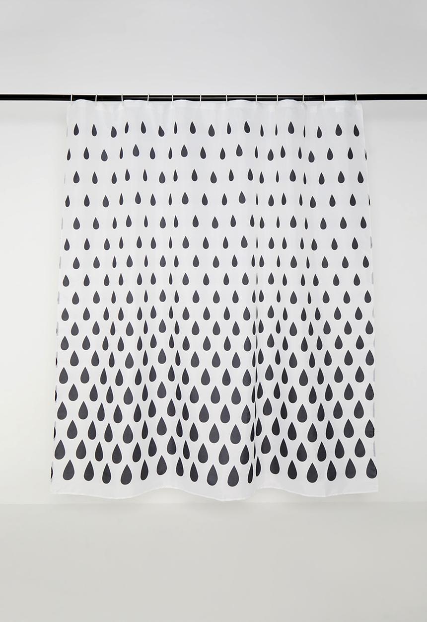 Bathroom Solutions - Teardrops shower curtain - black/white