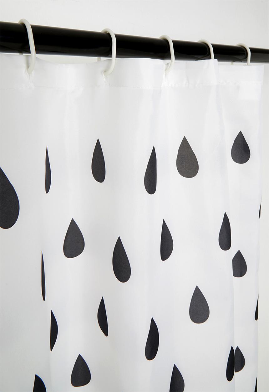 Bathroom Solutions - Teardrops shower curtain - black/white