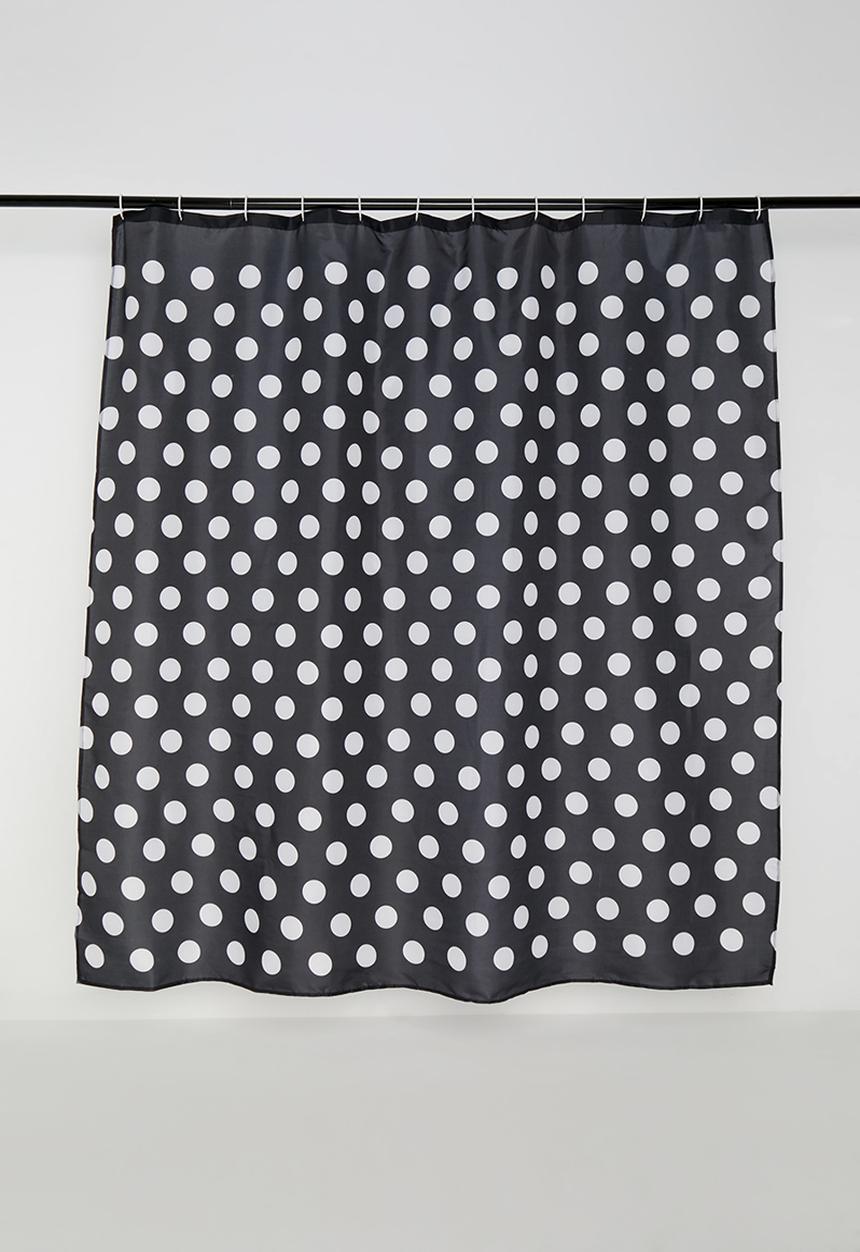 Bathroom Solutions - Polkadot shower curtain - black/white