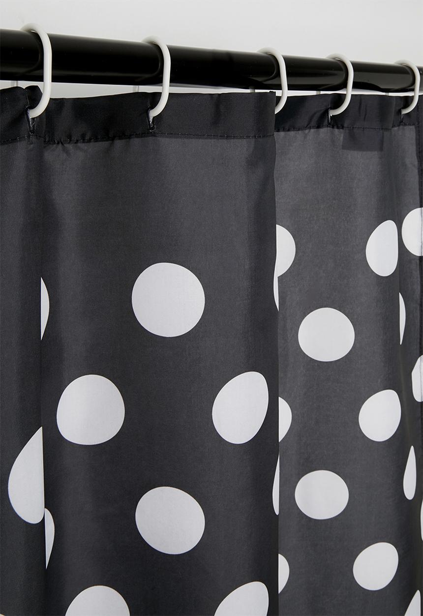 Bathroom Solutions - Polkadot shower curtain - black/white