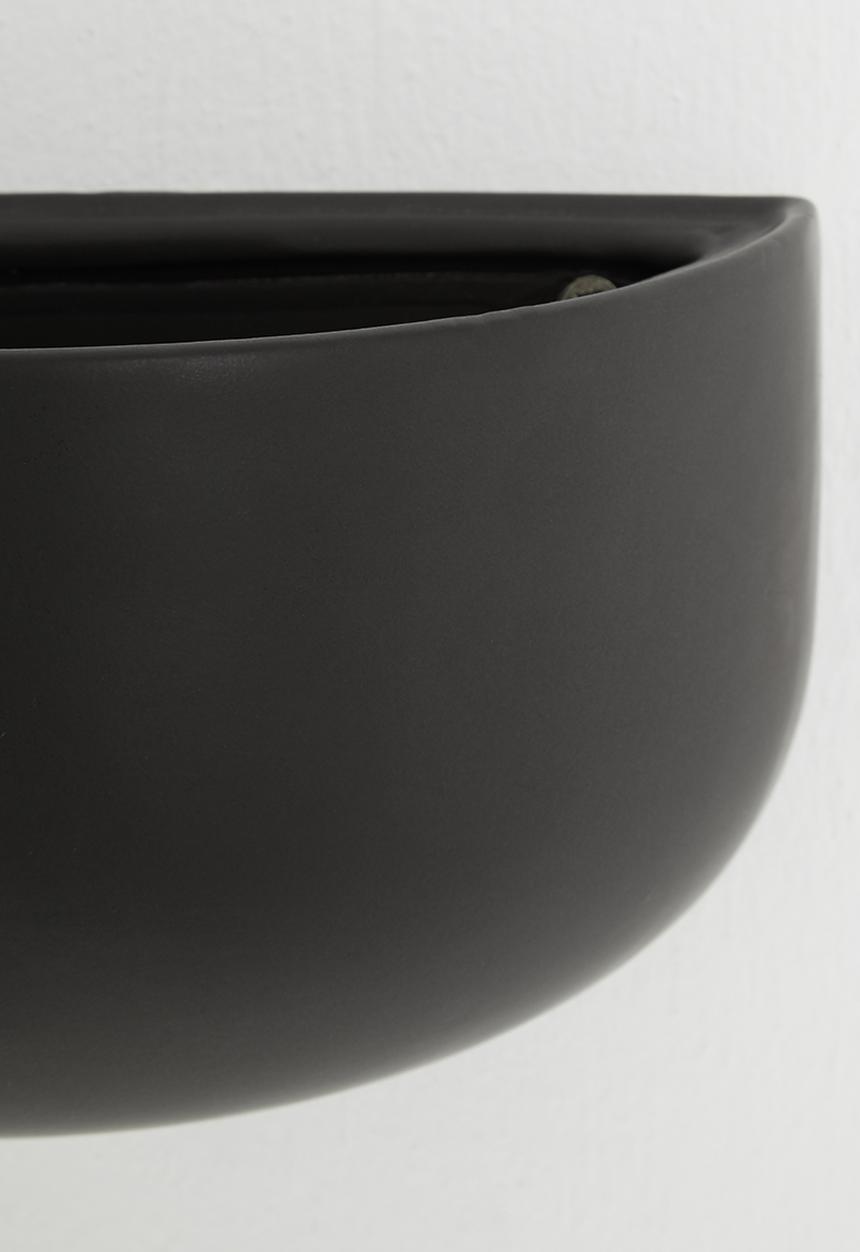 Present Time - Oval wall planter wide - black