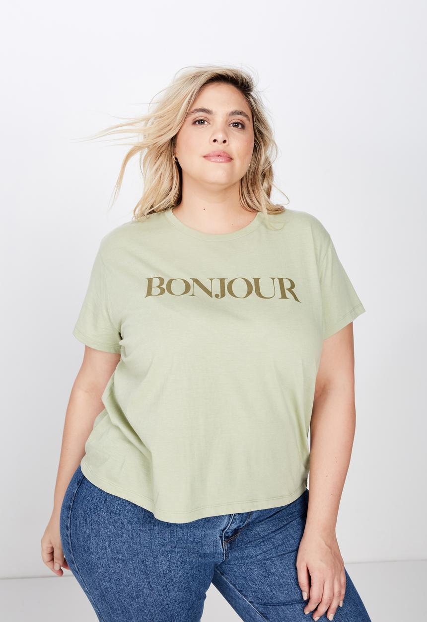 Cotton On - Curve graphic tee - green