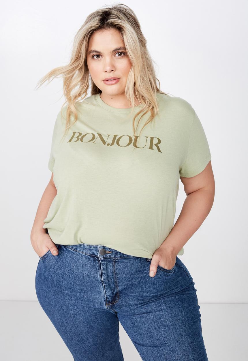 Cotton On - Curve graphic tee - green