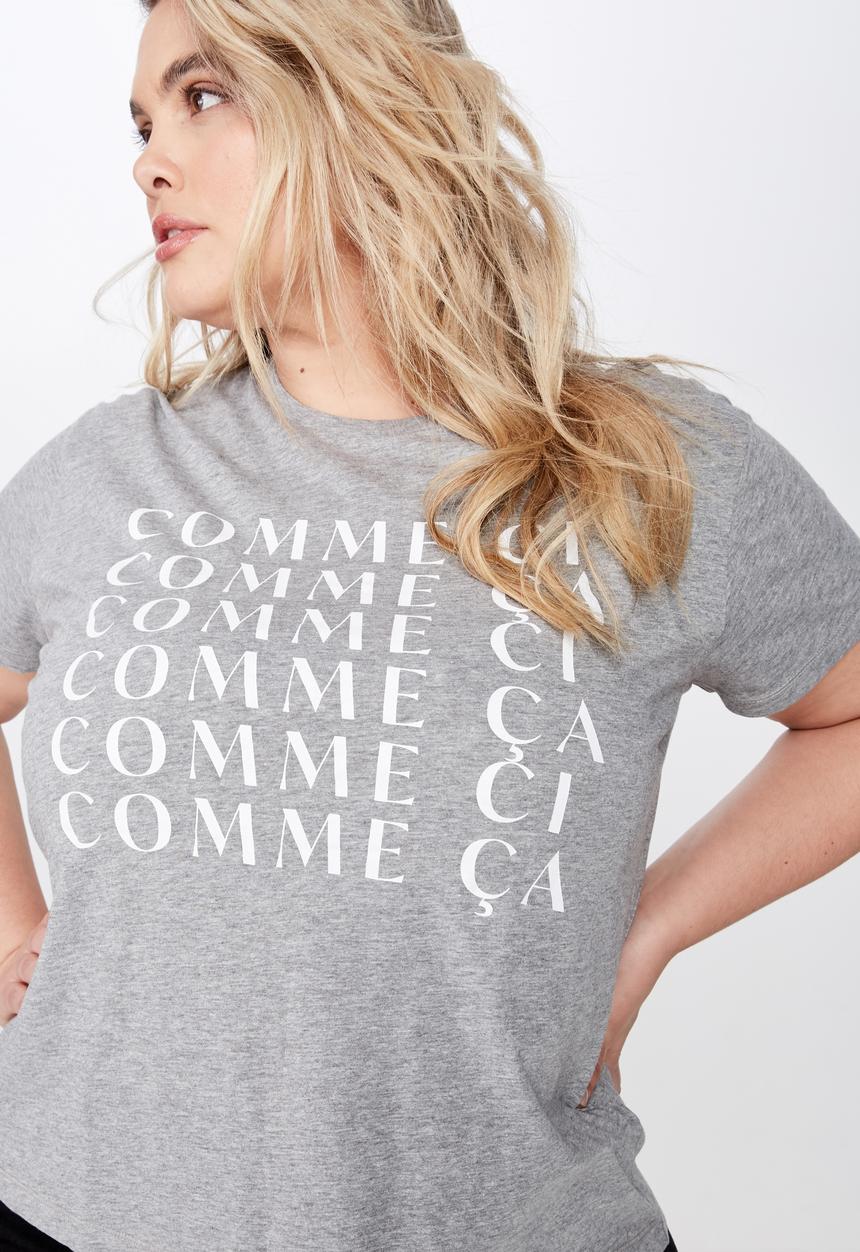 Cotton On - Curve graphic tee - grey