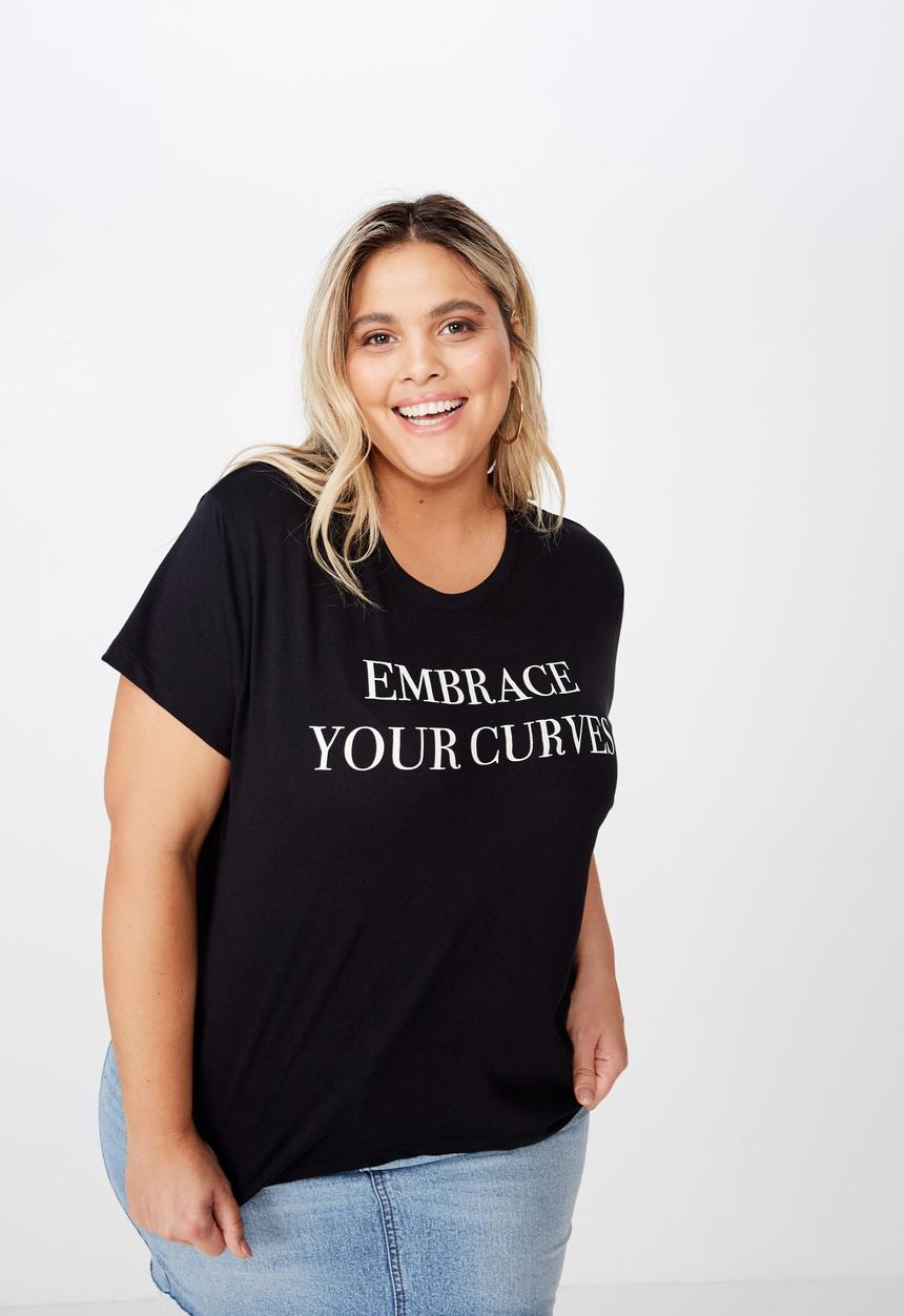 Cotton On - Curve graphic tee - black