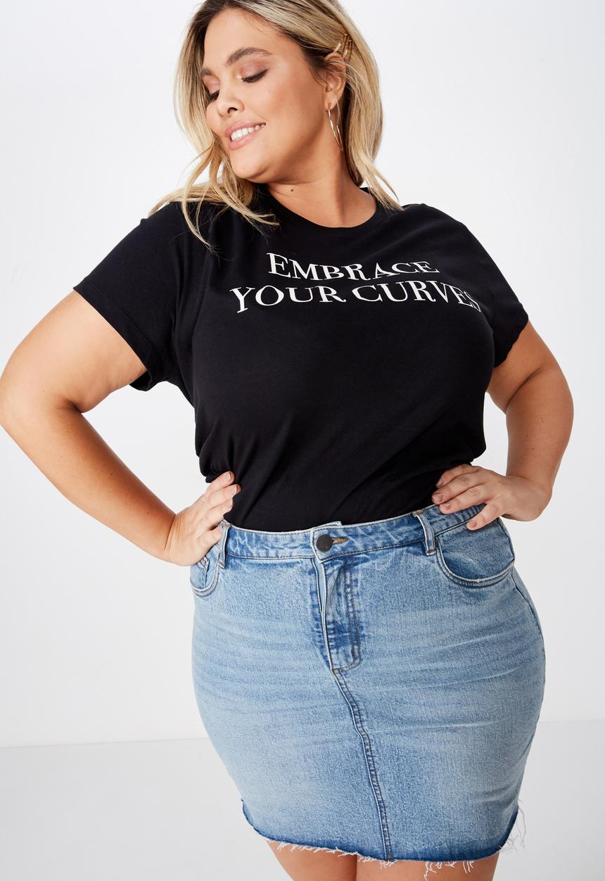 Cotton On - Curve graphic tee - black