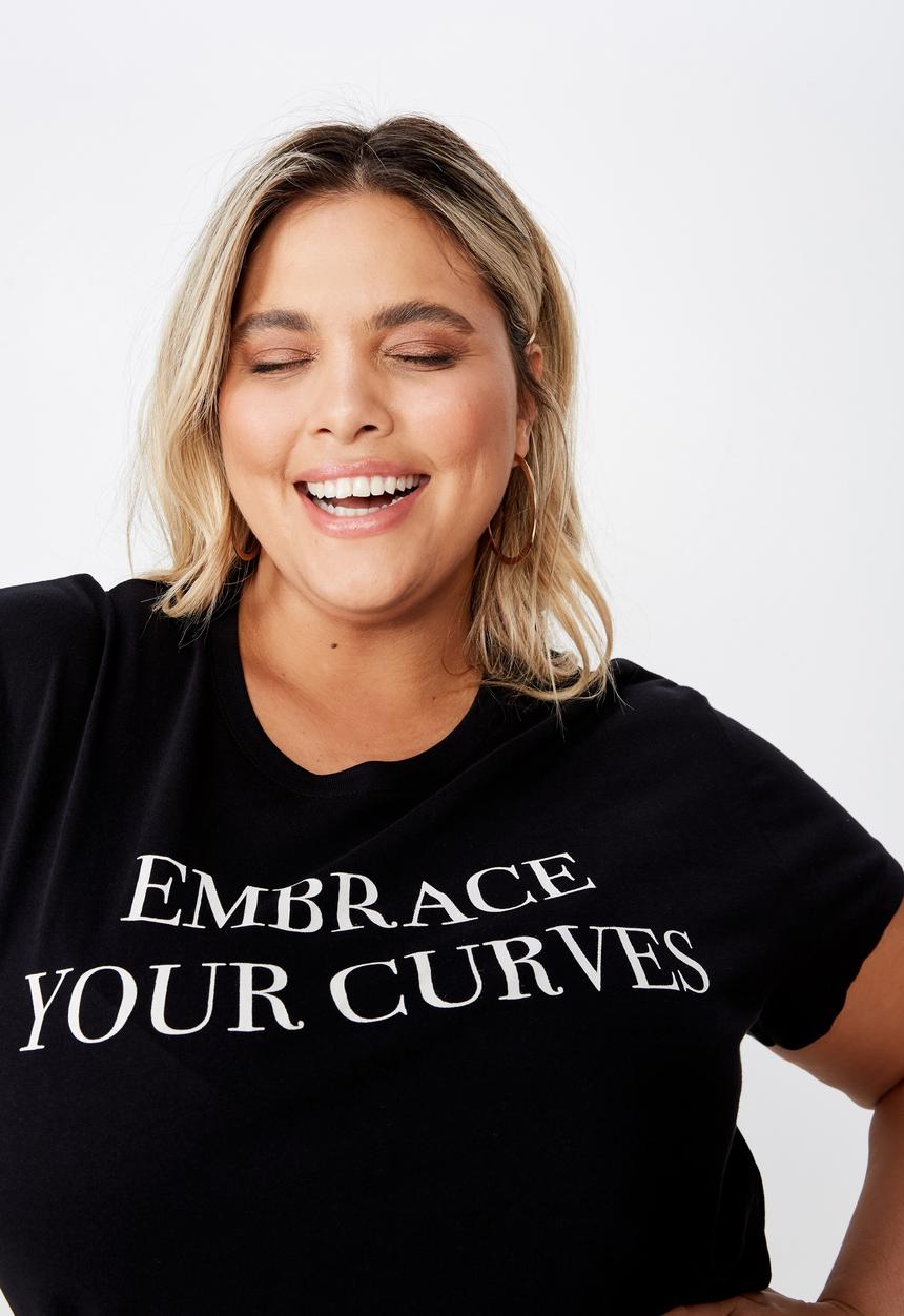 Cotton On - Curve graphic tee - black