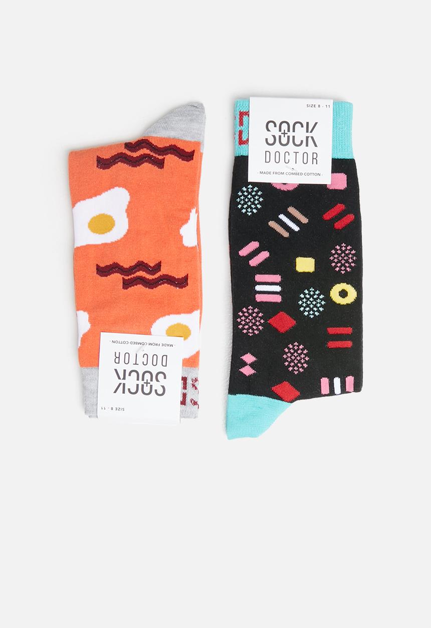 Sock Doctor - 2 pack all sort and bacon sock - multi