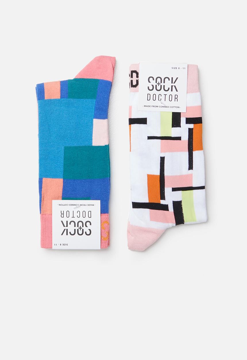 Sock Doctor - 2 Pack abstract print sock - multi