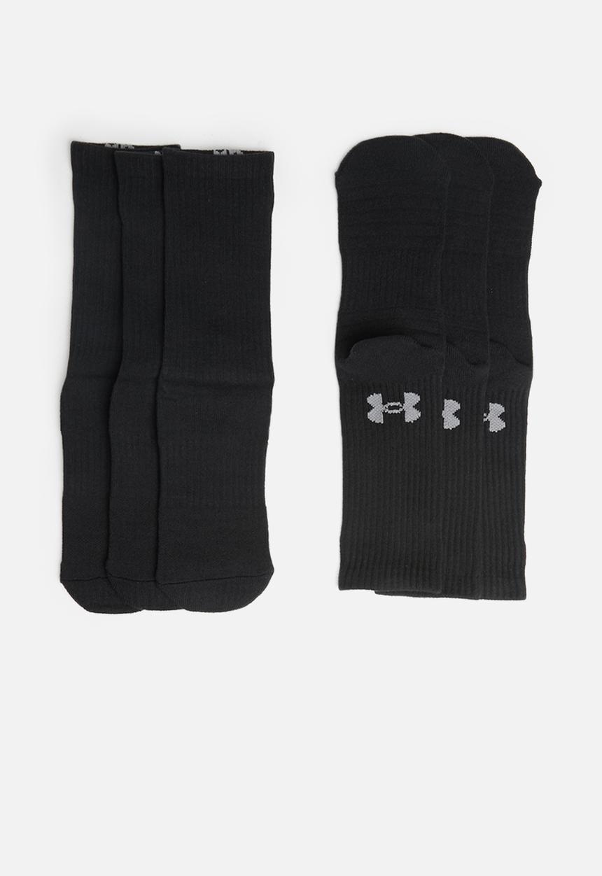 Under Armour - UA training cotton crew socks - black