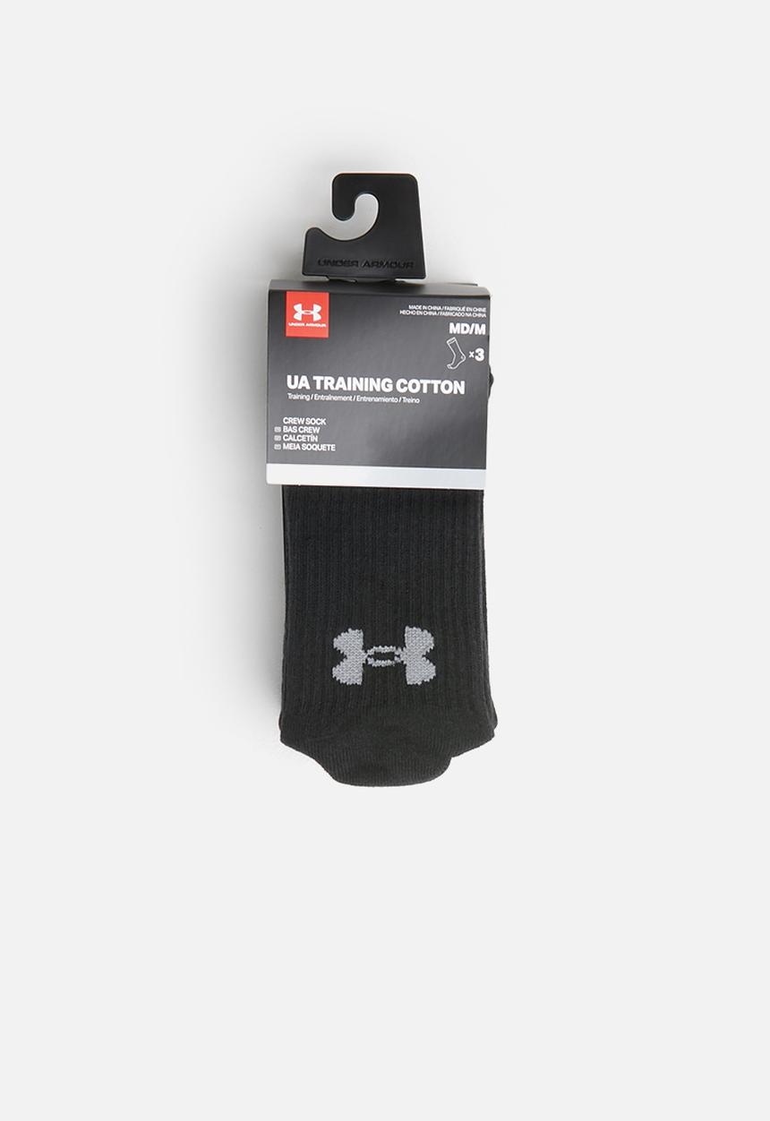 Under Armour - UA training cotton crew socks - black