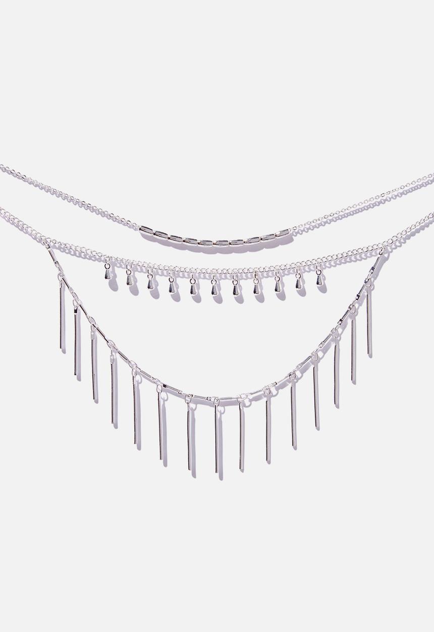Cotton On - Alpha persei modern metals necklace - silver