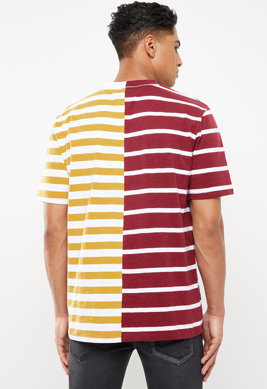 GUESS - Short sleeve go spliced stripe crew - multi