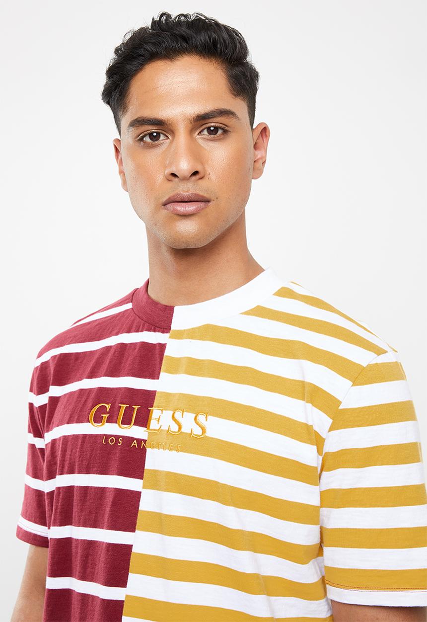 GUESS - Short sleeve go spliced stripe crew - multi