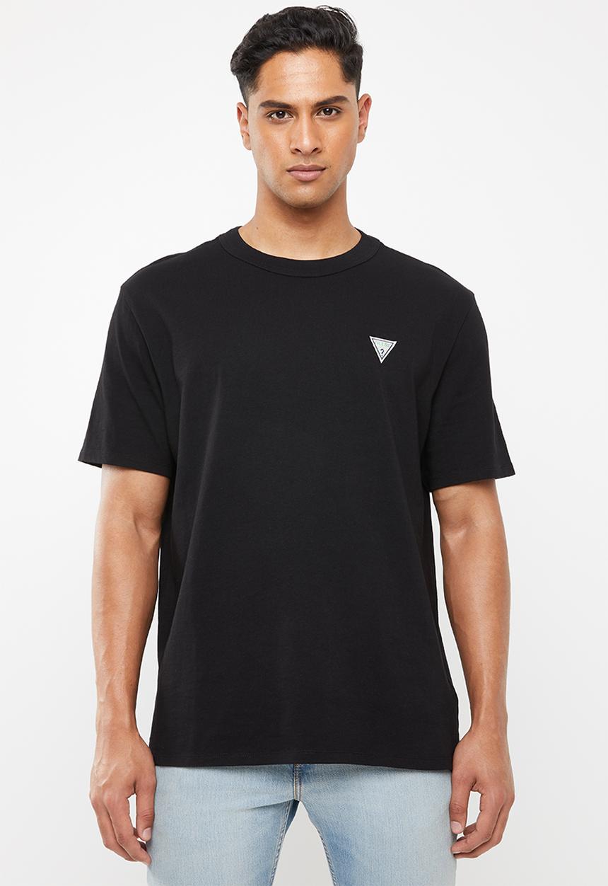 GUESS - Short sleeve basic question mark logo crew tee - black