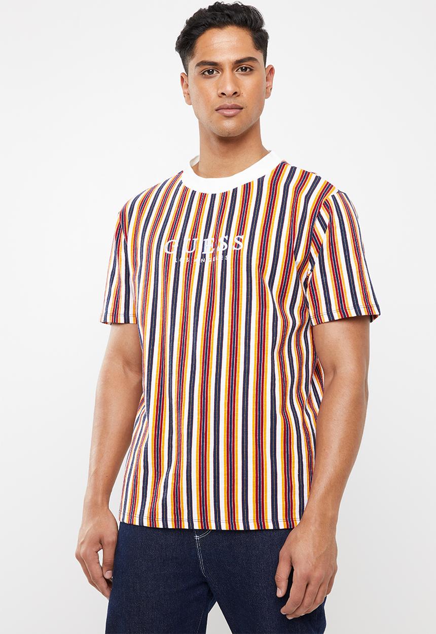 GUESS - Short sleeve oxford stripe  crew - multi